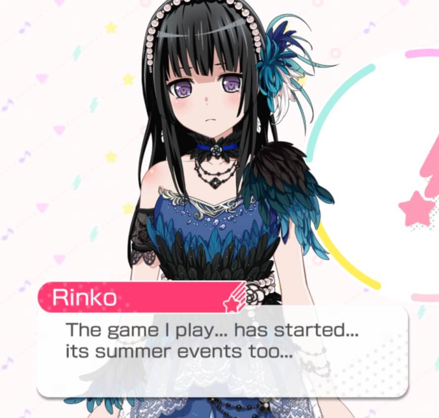 I can’t tell if this is Rinko finally breaking the fourth wall or—?