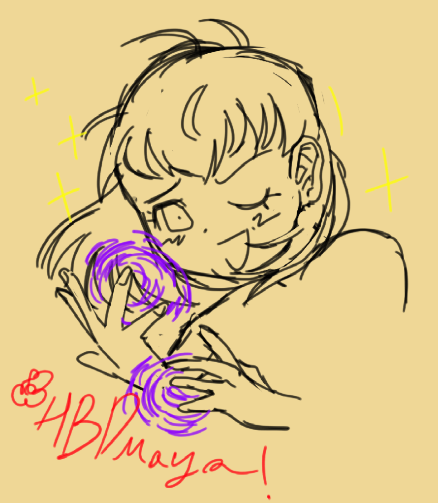 
i can never get a proper happy birthday drawing out there... anyway, i drew maya for her...