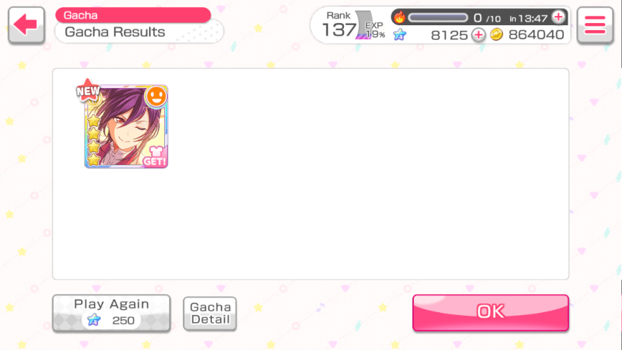   I HAVE BEEN BLESSED.

Today, I decided to YOLO the White Day gacha. Rainbow lights appeared, and...