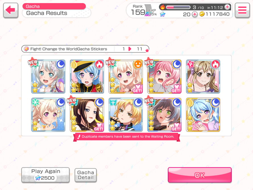 So, I thought that trying my luck in the current gacha would be okay to show it in the...