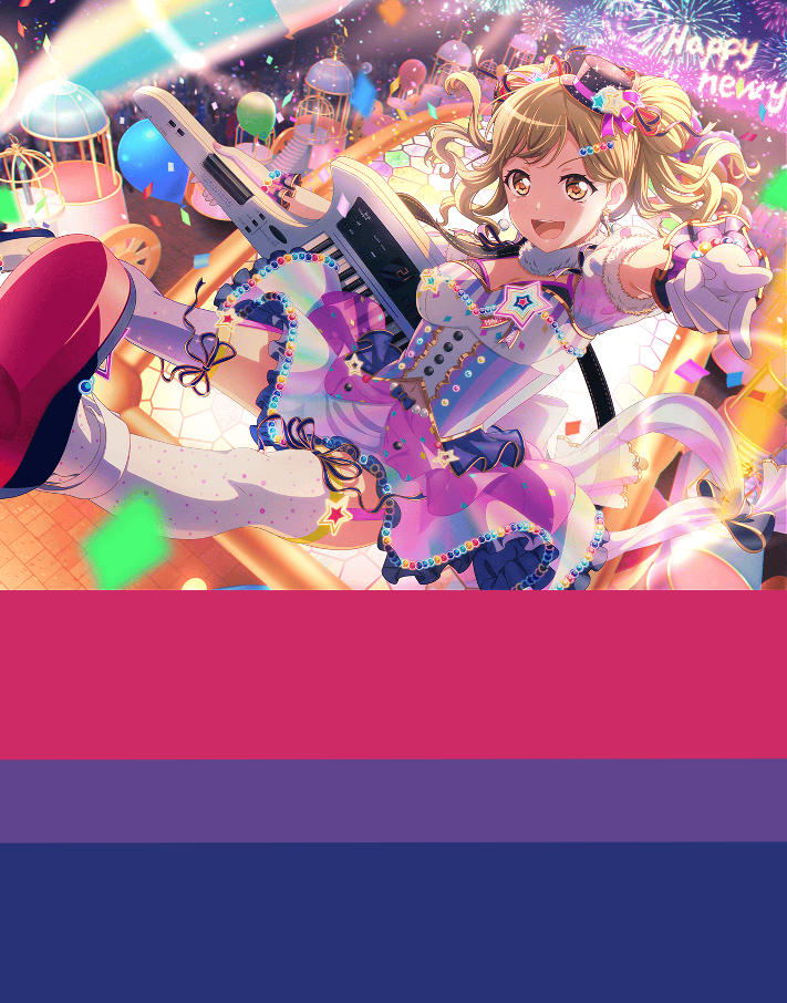 Happy Pride Month everyone! here's the bi flag colorpicked from my favorite arisa card because i hc...