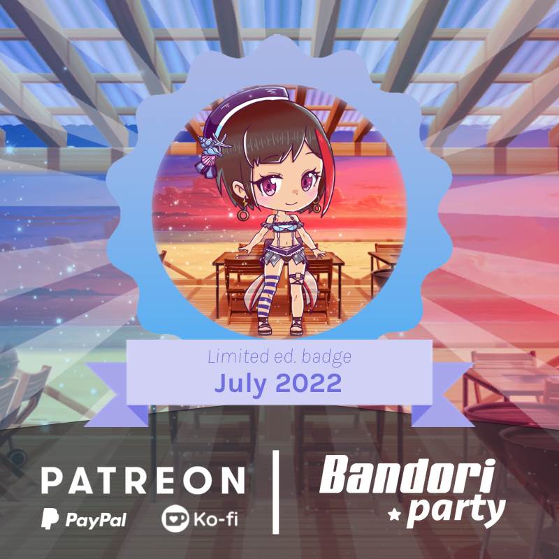      July 2022's limited badge is here! 🤩🎉  

 It's a very special badge featuring Ran 👙🌅,...