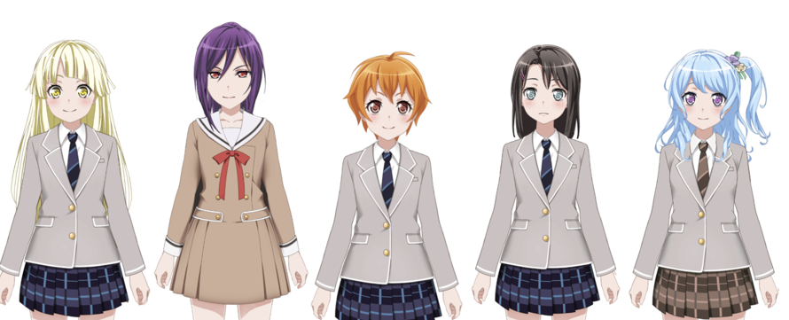     Here's an attempt to edit the Hello Happy World members into alternate uniforms...  ┐ ´д` ┌ ...
