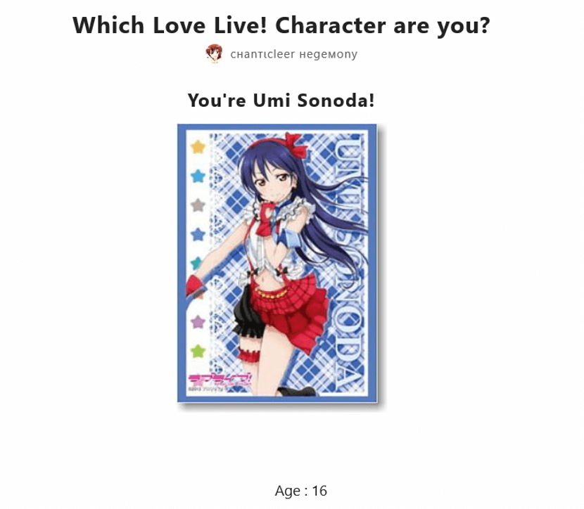 Wow..wow..wow, Umi!!!! Woah~~incredible! I have some personality of Umi Sonoda in myself....