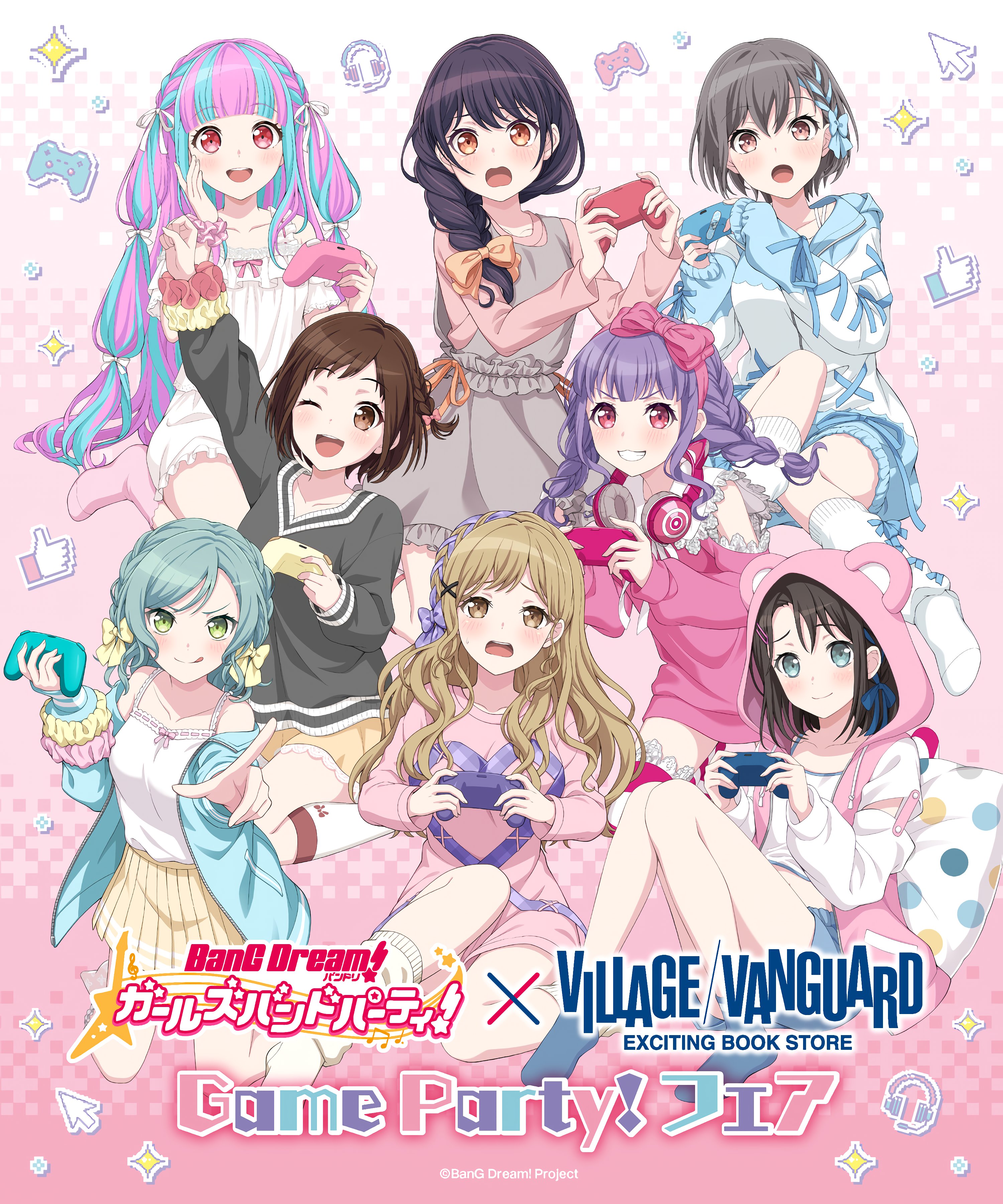 BanG Dream! x Village Vanguard Game Party  - Arisa, Tsugumi, Misaki, Hina, Ako, Tsukushi, Tomori