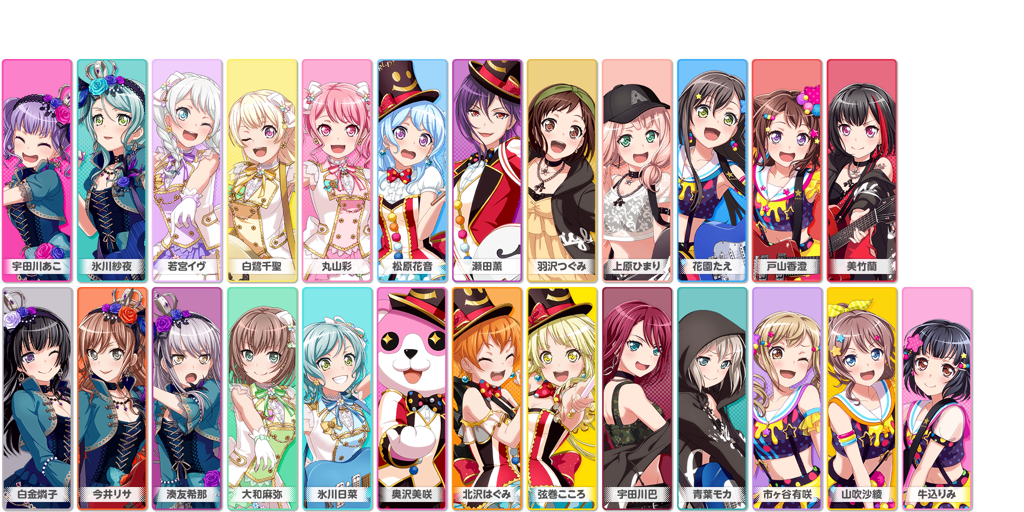 GBP Character Select v2, Interface list, Gallery, Girls Band Party