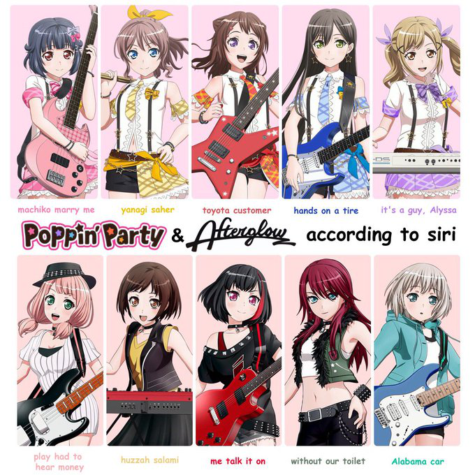   Popipa/Afterglow!

Credit to Bad Bandori Posts