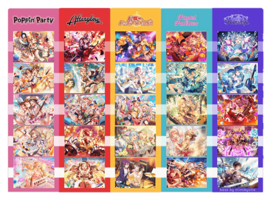 So this is my favorite cards out of every band!! The idea goes to mimikyutie! I thought it'll be fun...
