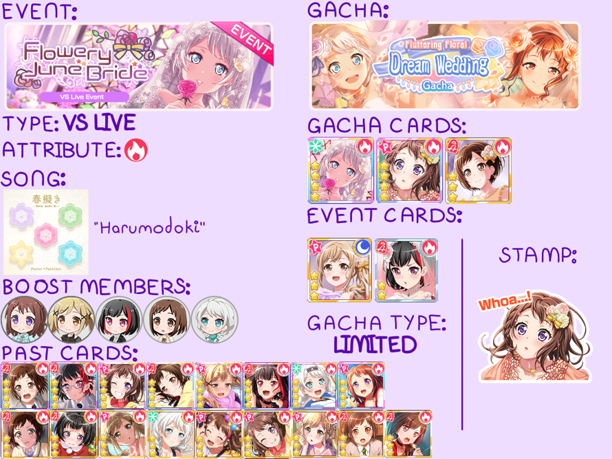   Your guide to the next EN event, "Flowery June Bride"!

     OHHHHH BOIIII JP EVENT CLOSE TO...