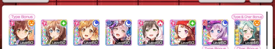 This is an achievement for me! Full row of 4 stars on Bandori EN, the Sayo from a paid daily solo...