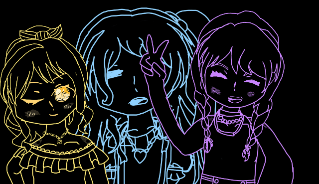 Why do I have to be late...?

I practically doodled Eve, Saaya and Kanon just because    why...