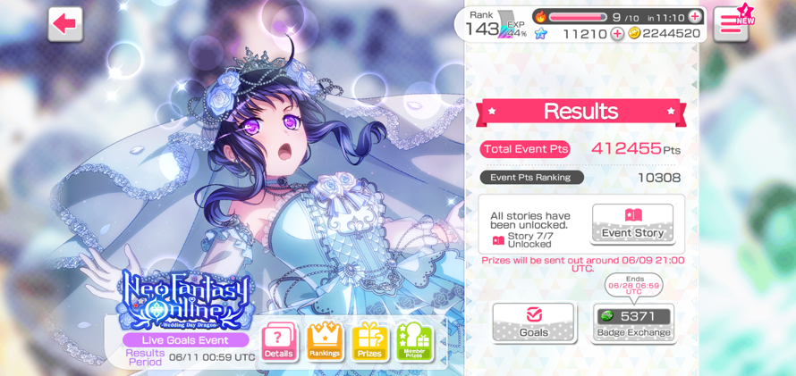 Sadly I didn't reach the 10k Title award .
Even though I get 10.308k rank in Neo Fantasy Online...