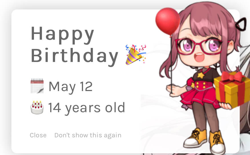 It’s my birthday!!

      thank u Kanae,, And Happy Bday to Mikan from SDR2 too!!