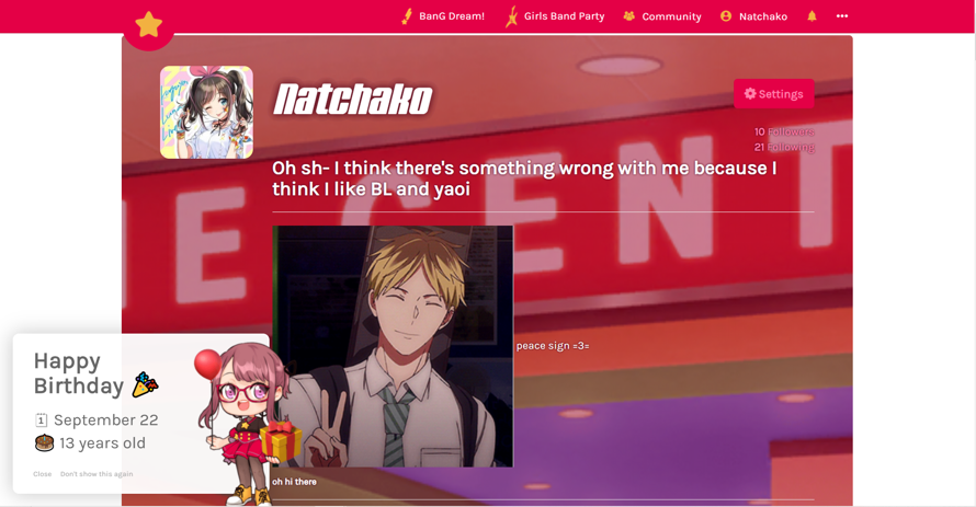    YAY IT'S MY BIRTHDAY



This is me not bothering to screenshot only the birthday thing so snips...