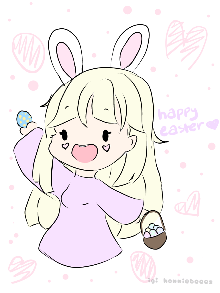   at 7pm today I found out it was Easter like an idiot so um happy Easter take this kokoro doodle i...