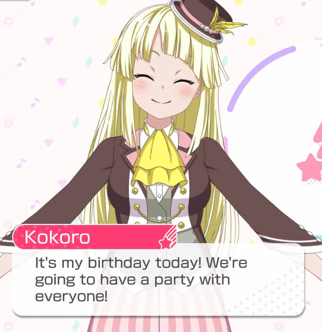   ”Make the World Smile!”  
      TL: Wait, that isn’t 

    Happy Birthday Kokoro!...