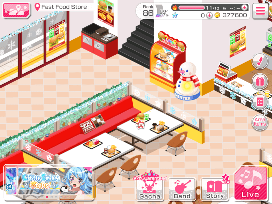 I can’t see the characters in  the fast food store I think it is a glitch