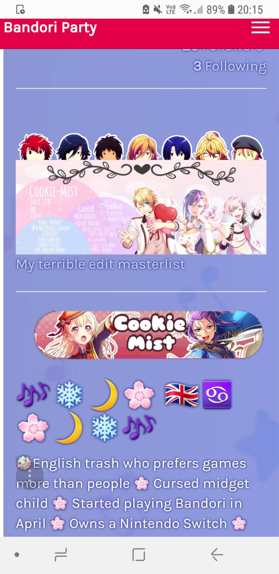 I like torturing my profile and changing it and nothing can stop me.