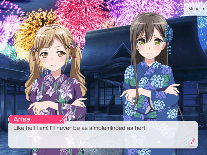 Now it’s carried on to Arisa... well actually she already was like that.