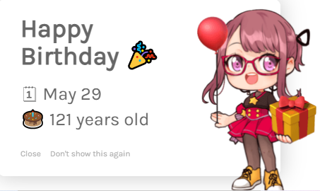 its my birthday :    well its not 12 am where i live yet but ty banpa! 