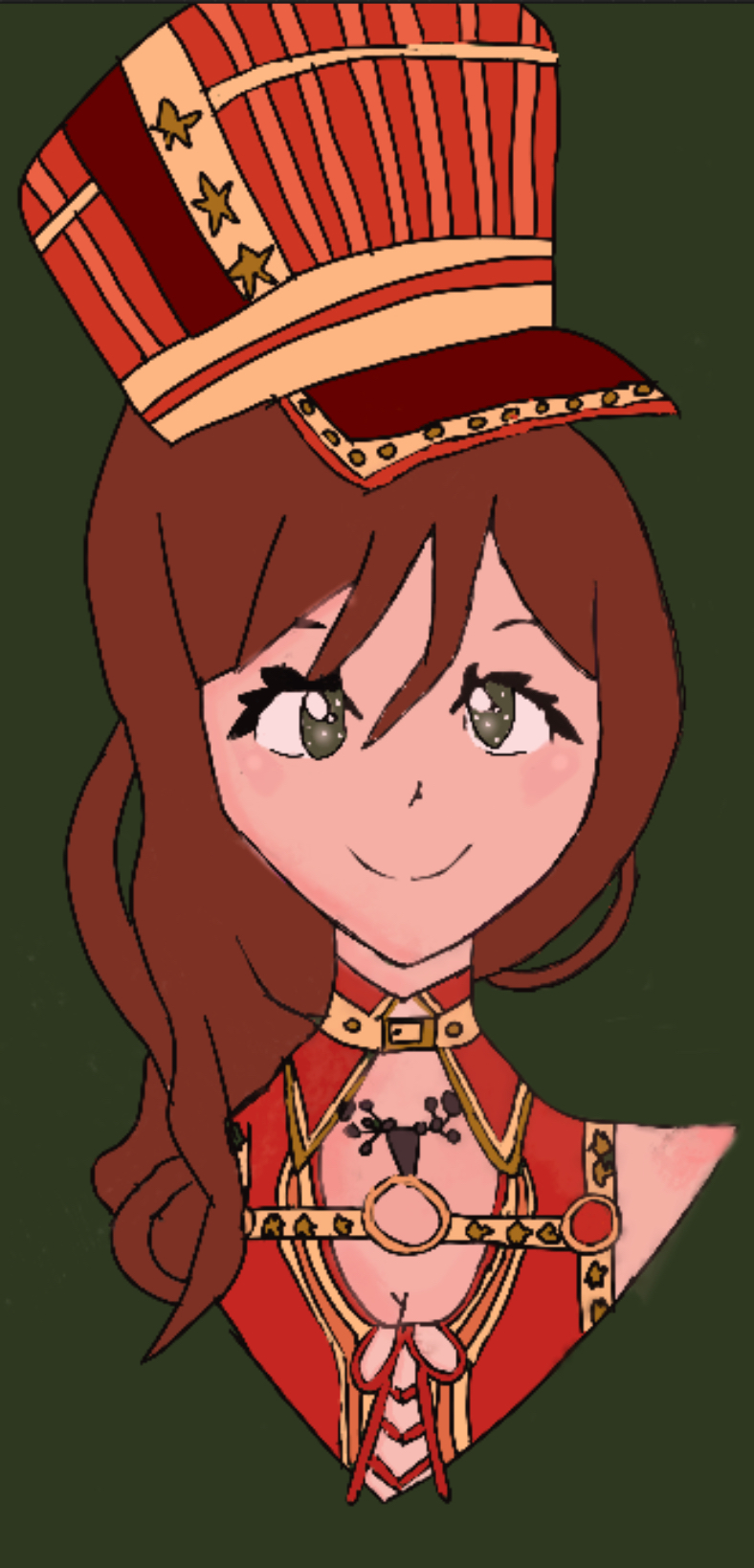 uh so i drew this in like day, but i picked my favorite lisa imai outfit   the wheel of anime girls...