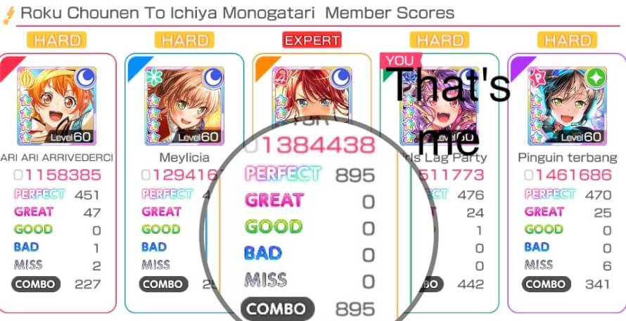 Who tf is this bandori god   pls teach me how to perfect combo this song : 