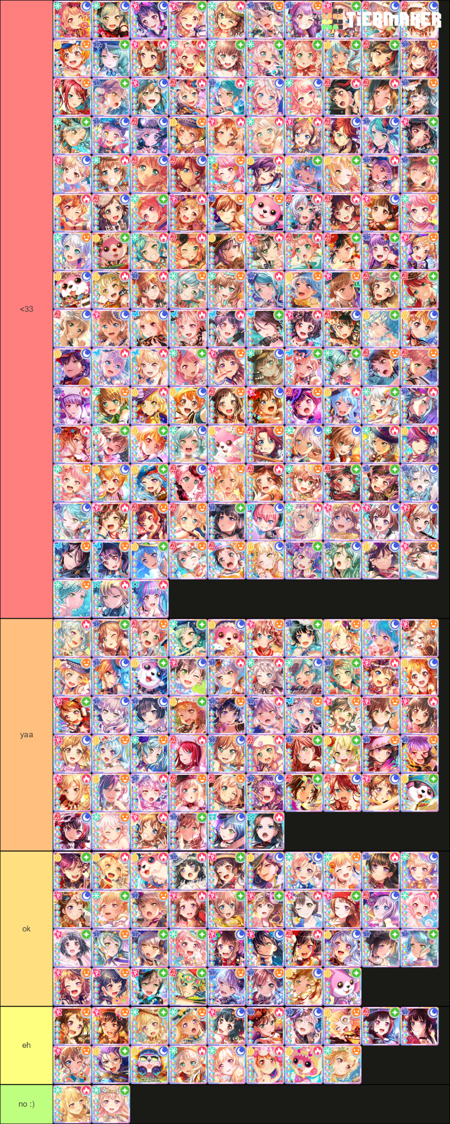 mehhh chisatos cards are ok no because shes my biggest discomfort character