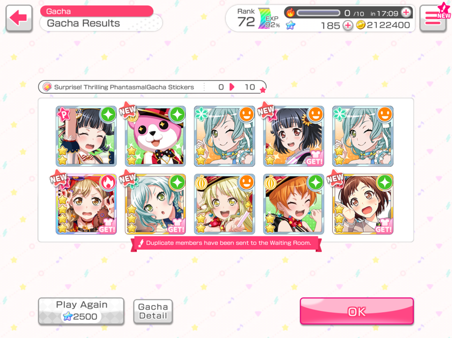 OMG OMG OMG OMG
I GOT THE HALLOWEEN ARISA 4 STAR
AND I GOT A TSUGUMI 3 STAR AND A HINA 3 STAR