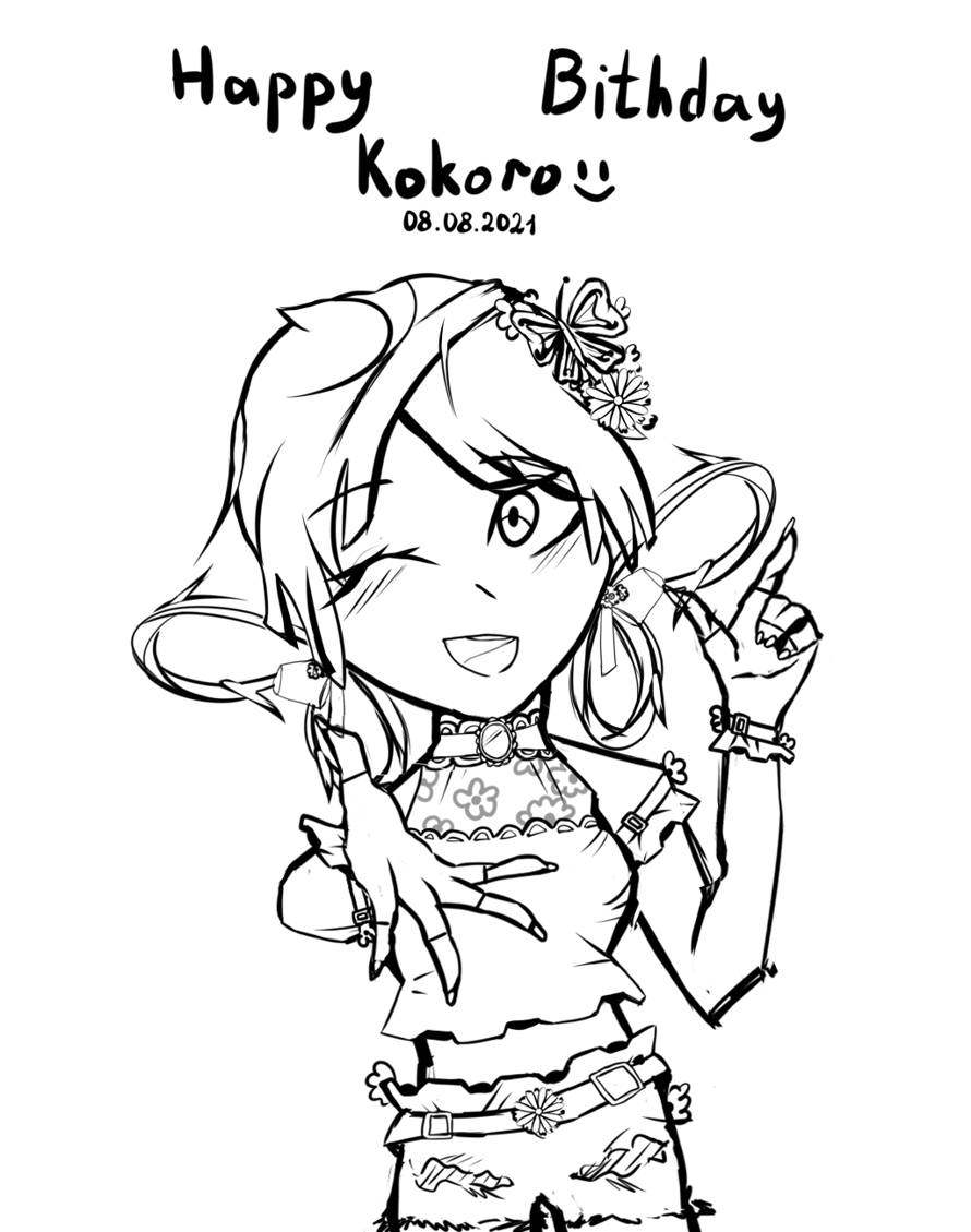   HAPPY BIRTHDAY KOKORO!!!!!!
       lol im drawing bad and whis is sketch
