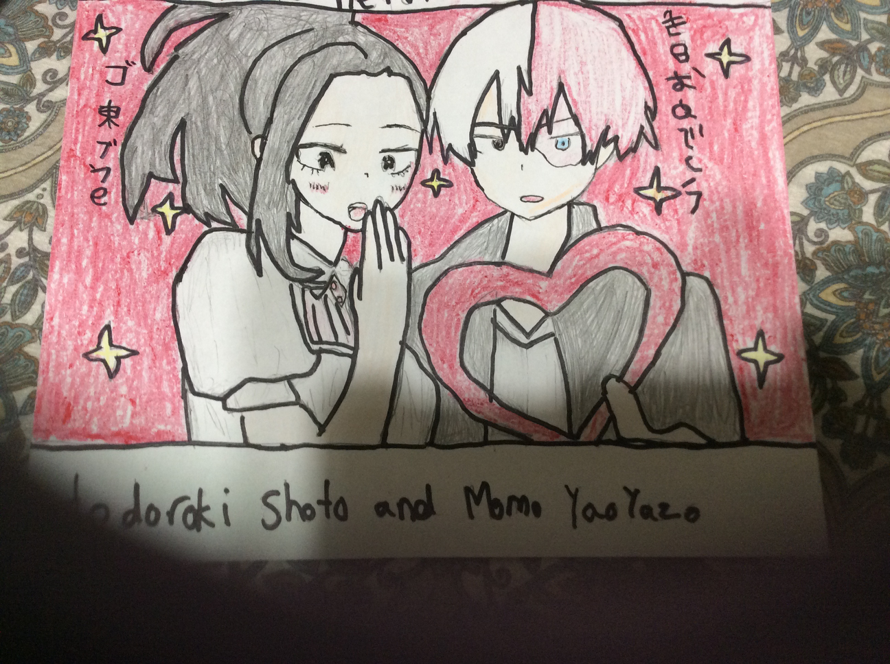 This is for ryougiKyo she said she loved the ship todomomo  I love too  so I drew one for her!