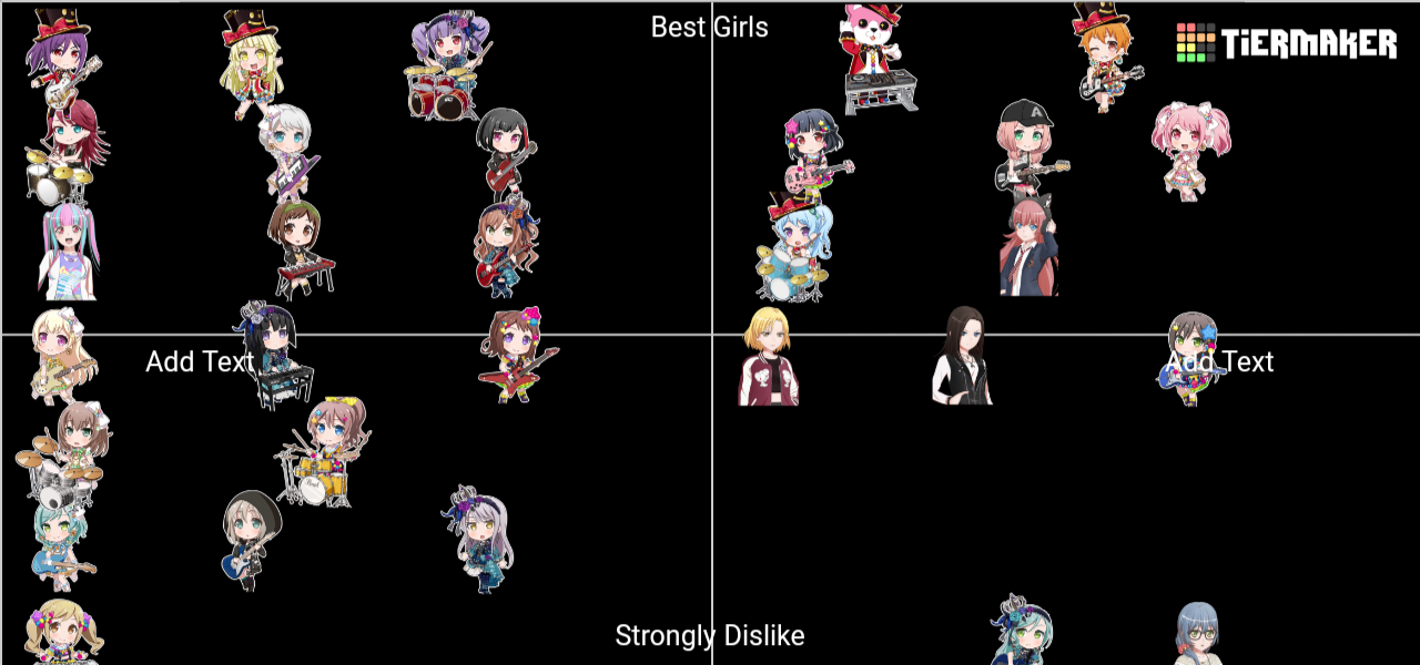 Create a Bang Dream Characters Tier List - TierMaker