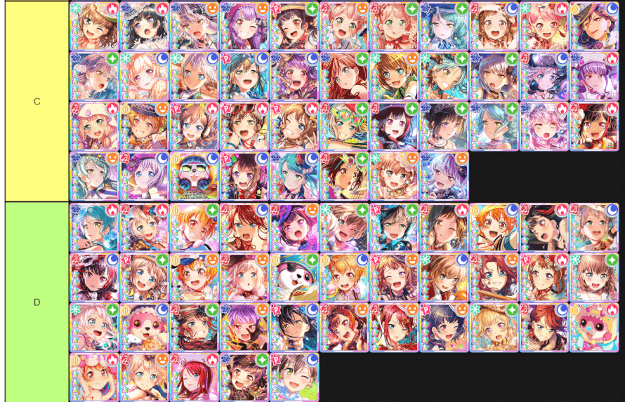   EVERY 4 STARS IN BANDORI SORTING 6 30 19  