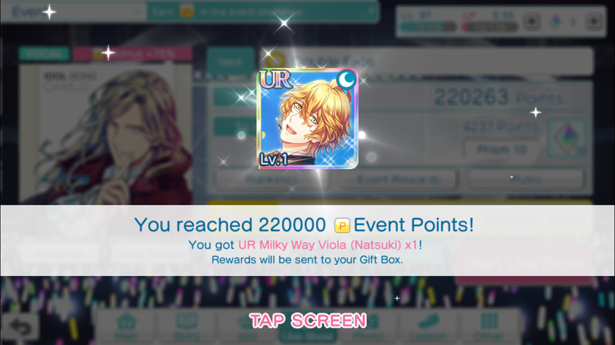 Yesterday I was played over 2 hours and finally I have the first ever UR event Natsuki! And also...