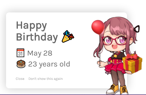 Well... I guess it was my birthday today. turned in 23.
Someone made my birthday gift from discord...