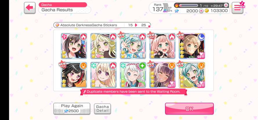 Now i'm loving bandori gacha so much OMG!