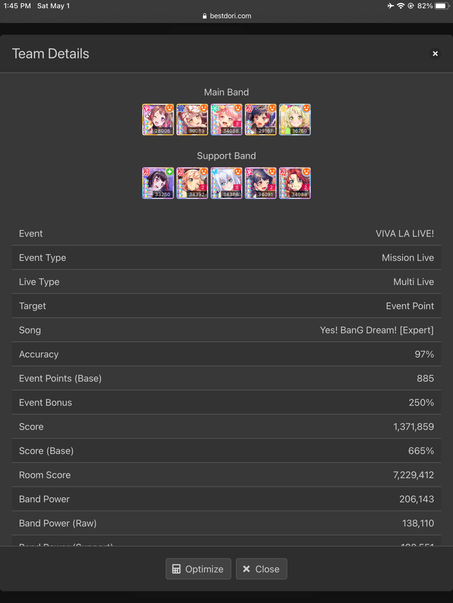 Hi does anyone know how support bands work in mission lives? I have a main band and support band...