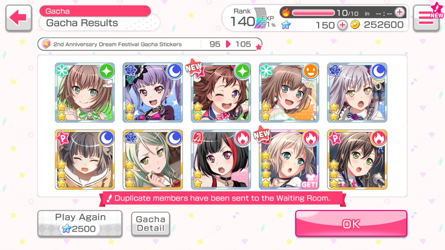AAAAAAAAAAAAaaaaaaAAAA MOCA CAME HOME  ty bandori for the free stars :'''' 