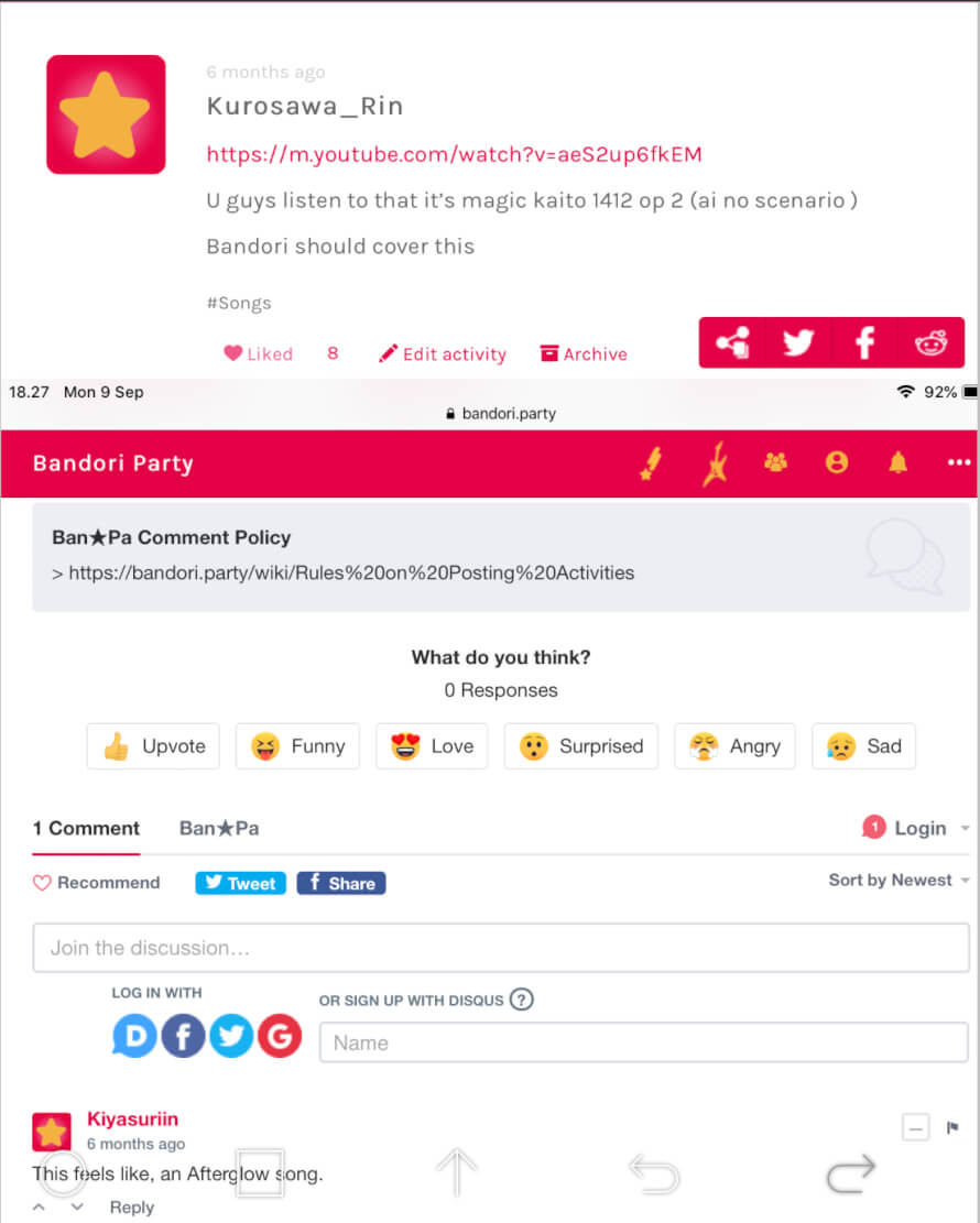   Thank You Bandori for covering  Ai no scenario by afterglow    youtu.be/hxM0 2R34m0 

 My...