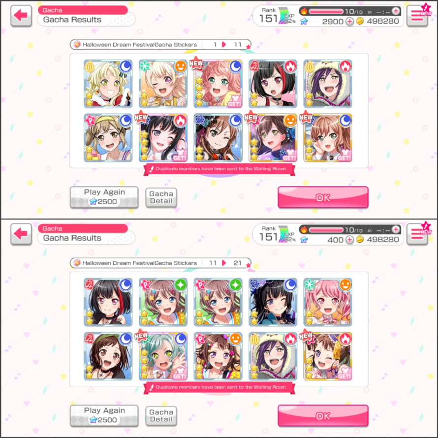 So... I tried the Halloween DF and these were the results.
Even though there isn't any Limited 4...