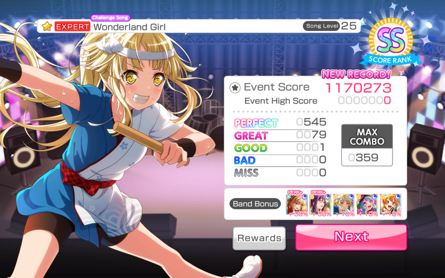 Congrats for BanG Dream!'s milestone~!

I didn't improved that much but atleast my band changed as...
