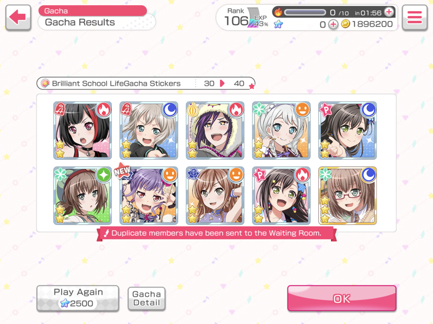 Almost all duplicates... and I’m out of energy, as well as stars...