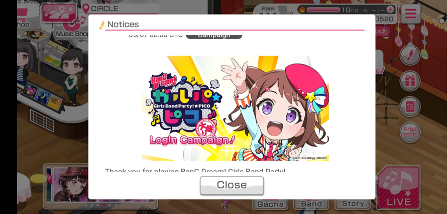 Bandori is so  nice!!!! They are giving us 100 stars every daily login for a week!!!!