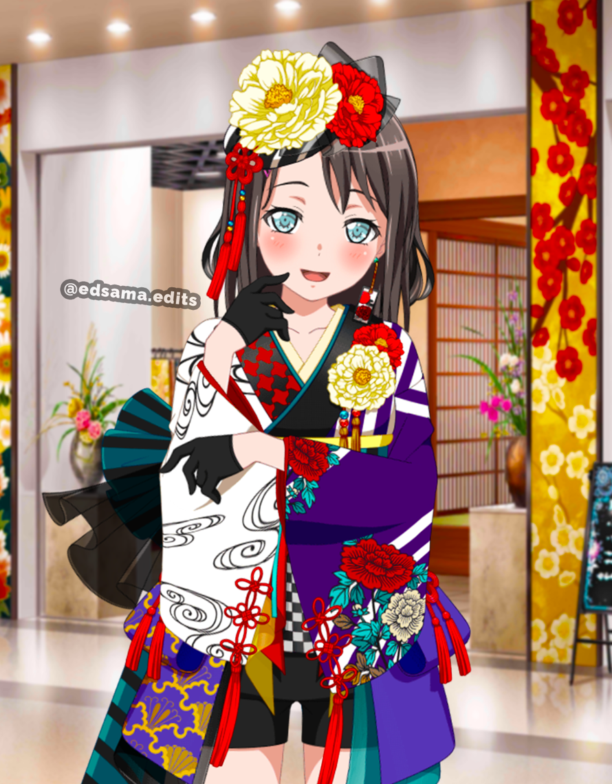 Misaki in Ran's outfit