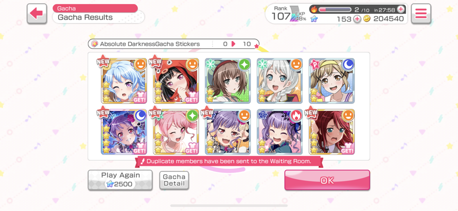 Wow, I don’t think I’ve ever gotten this many new cards in one pull, but yay, Ako!

Also, did they...