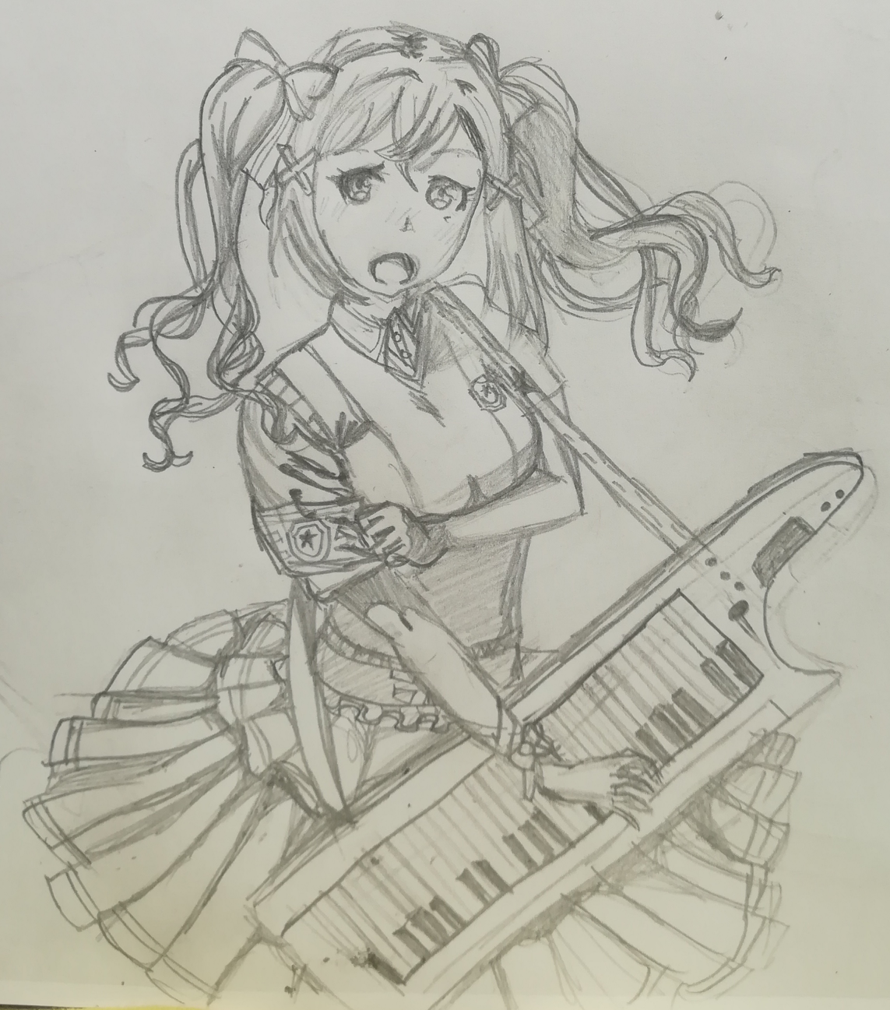 In order to celebrate bandori collab that comes tomorrow I drawn Arisa

It's my first time that...