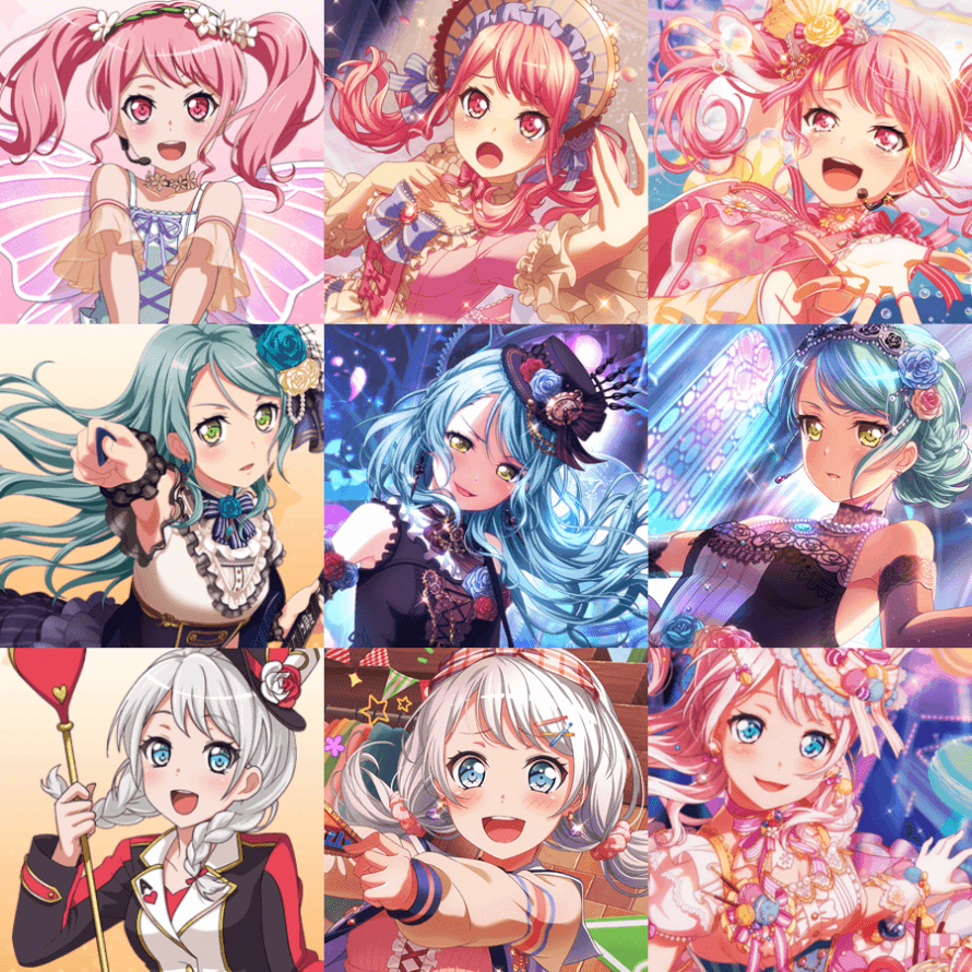 fav cards for my top 3 girls! honestly choosing which sayo 3  to use was a challenge, they’ve been...