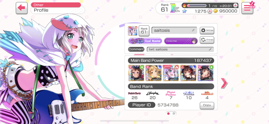 hello! i’m user saitosis. : 
i’ve been playing bandori since ... 2018? it’s been a while. 
i was a...