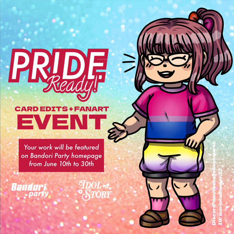   PRIDE Ready!  Cards edit   fanart event 

Happy pride month, everyone!
🎸 Bandori Party 🤘 is...