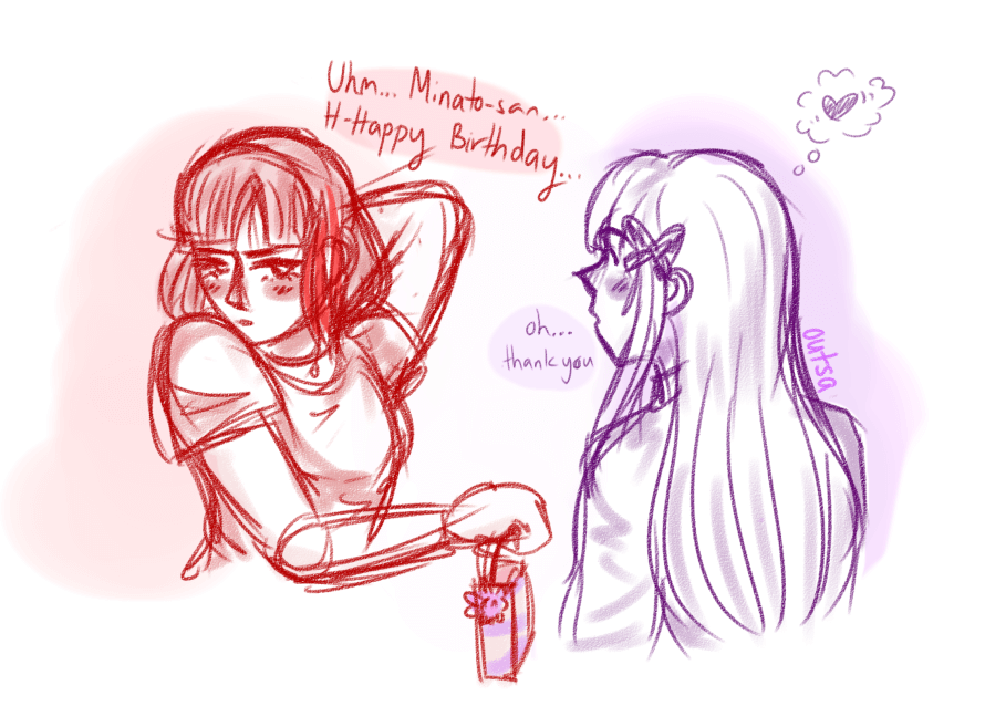just a quick yukiran sketch based on how ran wishes yukina happy birthday

i actually sketched...