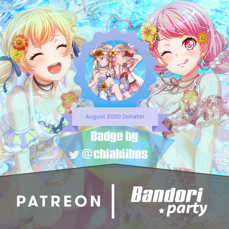 August's limited badge is here! 🤩🎉

It's a very special badge featuring Chisato and Aya, specially...